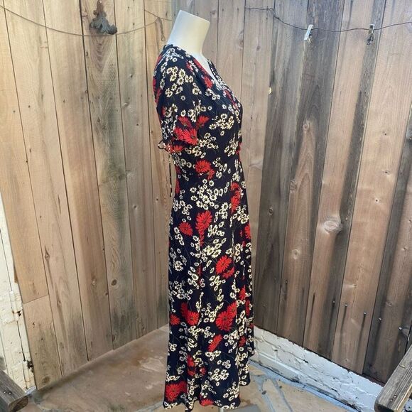 Madewell Peekaboo-Sleeve Midi Dress in Hillside Daisies size - Picture 5 of 10